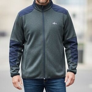 Greg Norman Mens Full Zip Golf Jacket Size L Green Hydro Tech Performace Outdoor